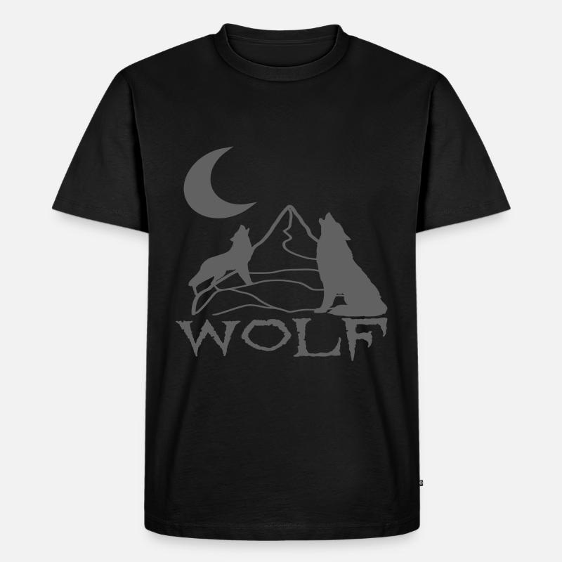 Wölfe - Männer Premium Bio T-Shirt - Schwarz