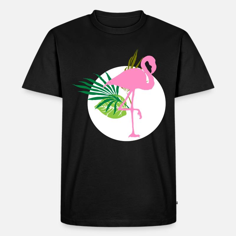 Flamingo - Männer Premium Bio T-Shirt - Schwarz