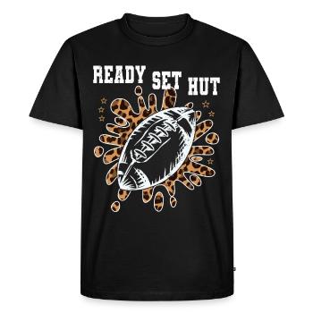 American Football Player Ready Set Hat Athlete - Men's Premium Organic T-Shirt - black - Front - Nico (187cm)