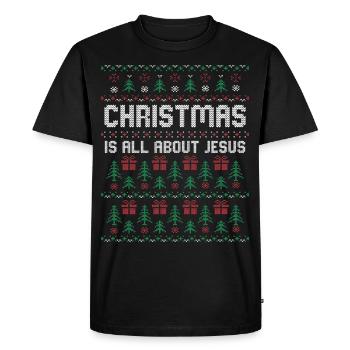 Noël est tout au sujet de la tenue de Jésus - T-shirt Premium bio Homme - noir - Devant - Nico (187cm)