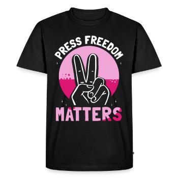 Press freedom is important Press freedom matters - Men's Premium Organic T-Shirt - black - Front - Nico (187cm)