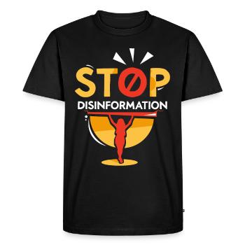 Stop disinformation Journalism Press freedom - Men's Premium Organic T-Shirt - black - Front - Nico (187cm)