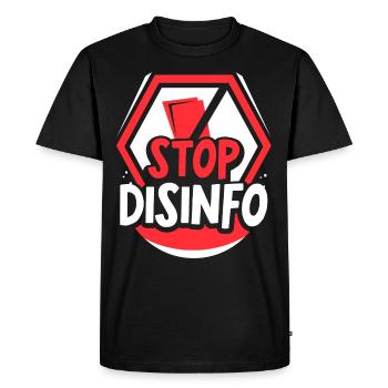 Disinfo Stop Press Freedom Press Law - Men's Premium Organic T-Shirt - black - Front - Nico (187cm)