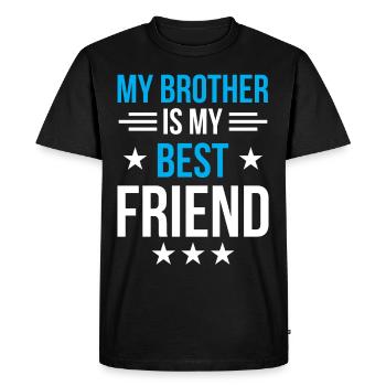 Mon frère est mon meilleur ami les frères de l’équipe - T-shirt Premium bio Homme - noir - Devant - Nico (187cm)