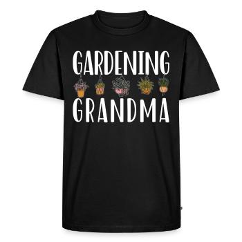 Gardening Grandma Gardener Grandmother Garden - Men's Premium Organic T-Shirt - black - Front - Nico (187cm)