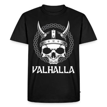 Valhalla Skull Viking Odin Warrior Mythology - Men's Premium Organic T-Shirt - black - Front - Nico (187cm)