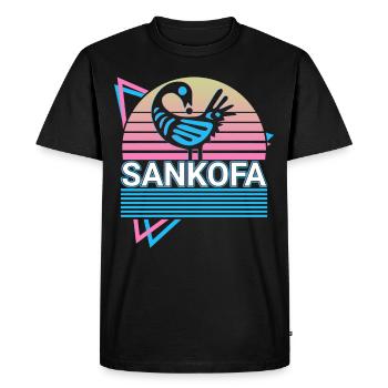 Sankofa Learning from the past West Africa Ad - Men's Premium Organic T-Shirt - black - Front - Nico (187cm)