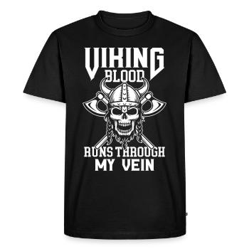 Viking Blood Warrior Hache Valhalla Warriors Mythol - T-shirt Premium bio Homme - noir - Devant - Nico (187cm)