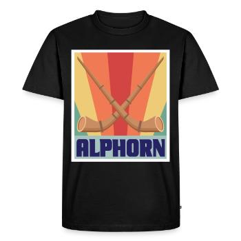 Alphorn Instrument de Musique Rétro en Suisse Alpen Sou - T-shirt Premium bio Homme - noir - Devant - Nico (187cm)
