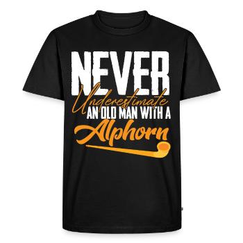 Cor des Alpes Instrument de Musique Vieil Homme Suisse Alpes Souv - T-shirt Premium bio Homme - noir - Devant - Nico (187cm)