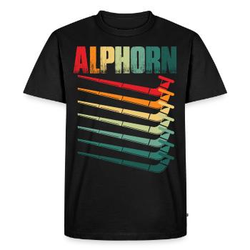 Alphorn Instrument de Musique Rétro en Suisse Alpes - T-shirt Premium bio Homme - noir - Devant - Nico (187cm)