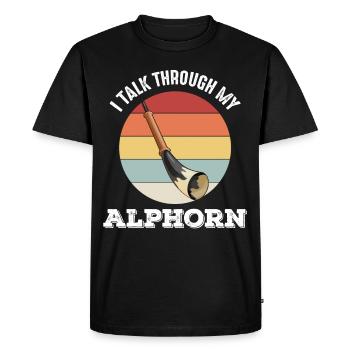 Instrument de musique suisse de cor des Alpes en Suisse A - T-shirt Premium bio Homme - noir - Devant - Nico (187cm)