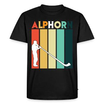 Rétro Alphorn Instrument de Musique Musicien Suisse Sc - T-shirt Premium bio Homme - noir - Devant - Nico (187cm)