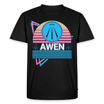 Awen Druid Paganism Celtic Wiccan Retro - Men's Premium Organic T-Shirt - black - Front - Nico (187cm)