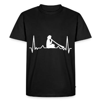 Schweizer Musiker Heartbeat Alphorn Musikinstrumen - Männer Premium Bio T-Shirt - Schwarz - Vorne - Nico (187cm)