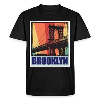 Brooklyn New York City Bridge NY Souvenir USA - Men's Premium Organic T-Shirt - black - Front - Nico (187cm)