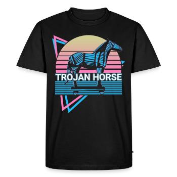 Cheval de Troie Troie Mythol grec antique - T-shirt Premium bio Homme - noir - Devant - Nico (187cm)