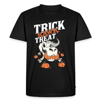 Squelette T-Rex Halloween Creepy Dino Horror Din - T-shirt Premium bio Homme - noir - Devant - Nico (187cm)
