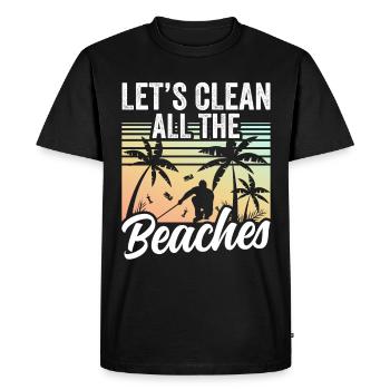 Let's clean up all beaches Beach Clean Up - Men's Premium Organic T-Shirt - black - Front - Nico (187cm)