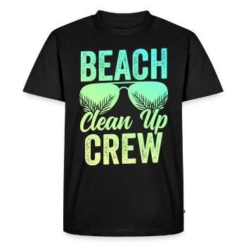 Équipe de nettoyage de plage Nettoyage de plage Plage - T-shirt Premium bio Homme - noir - Devant - Nico (187cm)