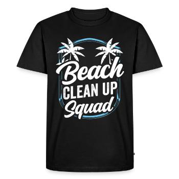 Beach Clean Up Squad Beach Nettoyage de plage - T-shirt Premium bio Homme - noir - Devant - Nico (187cm)