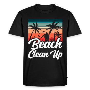 Nettoyage de plage Plages Nettoyage de plage - T-shirt Premium bio Homme - noir - Devant - Nico (187cm)