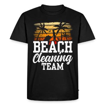 Équipe de nettoyage de plage Nettoyage de plage Plage - T-shirt Premium bio Homme - noir - Devant - Nico (187cm)