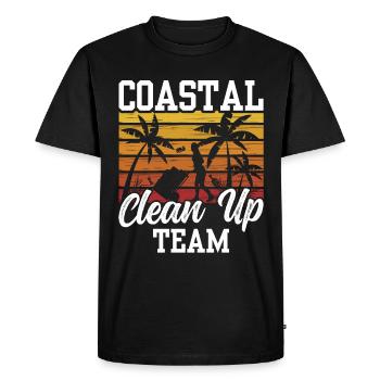 Équipe de nettoyage côtier Nettoyage de la plage - T-shirt Premium bio Homme - noir - Devant - Nico (187cm)