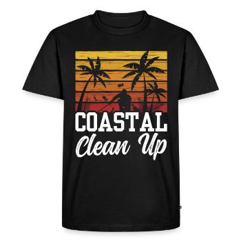 Coastal Cleanup Beach Clean Up Beach - Men's Premium Organic T-Shirt - black - Front - Nico (187cm)