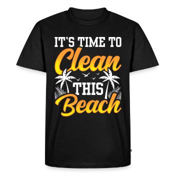 Il est temps de nettoyer cette plage Plages - T-shirt Premium bio Homme - noir - Devant - Nico (187cm)