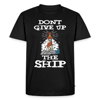 Le phare n’abandonne pas le navire d’ancrage Ocean Capitä - T-shirt Premium bio Homme - noir - Devant - Nico (187cm)