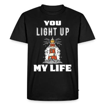 Phare Hope Ancre Mer Océan Capitaine Nauti - T-shirt Premium bio Homme - noir - Devant - Nico (187cm)