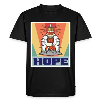 Be Light Lighthouse Anchor Sea Nautical Ocean Cape - Men's Premium Organic T-Shirt - black - Front - Nico (187cm)