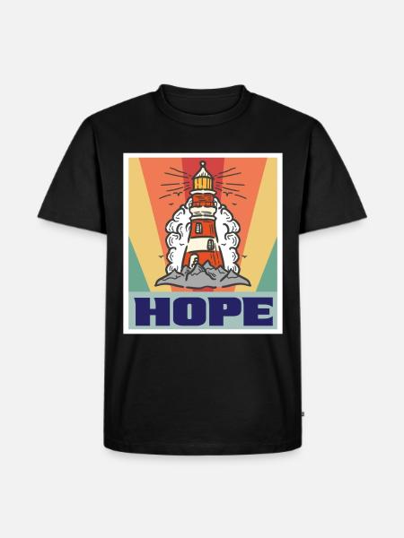 Vær let fyrtårn ankerhav søkap - Herre Premium økologisk T-shirt - sort