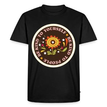 Peace Sign Give Peace a Chance Hippie - Men's Premium Organic T-Shirt - black - Front - Nico (187cm)