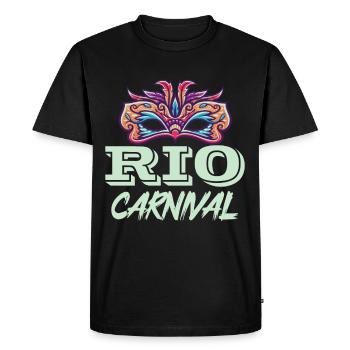 Carnival Rio de Janeiro Brazil Carnival Mask F - Men's Premium Organic T-Shirt - black - Front - Nico (187cm)