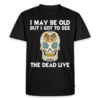 Crâne mort Sucre Crâne Femme Jour des morts - T-shirt Premium bio Homme - noir - Devant - Nico (187cm)
