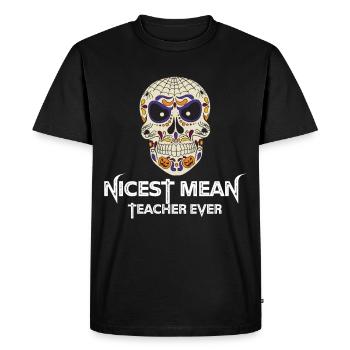 Mort Sourire Sucre Crâne Jour des Morts Los Muerto - T-shirt Premium bio Homme - noir - Devant - Nico (187cm)