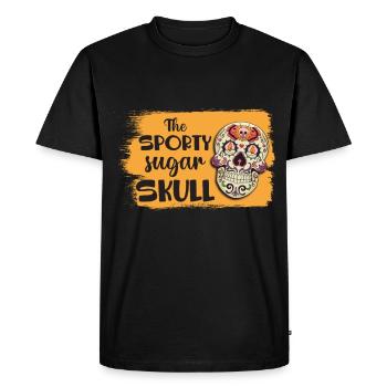 Crâne de sucre Crâne Jour de la mort des morts - T-shirt Premium bio Homme - noir - Devant - Nico (187cm)