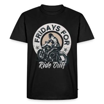 Vendredis moto pour les motocyclistes - T-shirt Premium bio Homme - noir - Devant - Nico (187cm)