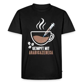 Vacciné avec du café Arabicazenega - T-shirt Premium bio Homme - noir - Devant - Nico (187cm)