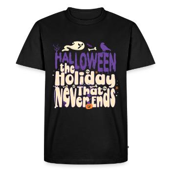 Halloween The Holiday That Never Ends - Men's Premium Organic T-Shirt - black - Front - Nico (187cm)