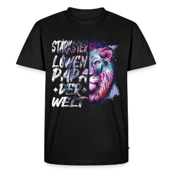 Lion | Vintage | Cadeau | Meilleur papa du monde - T-shirt Premium bio Homme - noir - Devant - Nico (187cm)