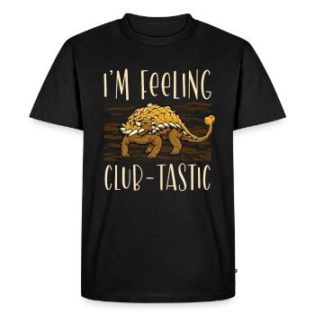 Je me sens Dinosaure Ankylosaurus Club-tastic - T-shirt Premium bio Homme - noir - Devant - Nico (187cm)