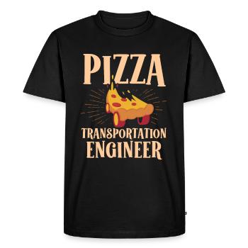 Pizza Transport Engineer Livreur - T-shirt Premium bio Homme - noir - Devant - Nico (187cm)