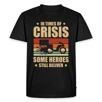 In times of crisis, some heroes still deliver - Men's Premium Organic T-Shirt - black - Front - Nico (187cm)