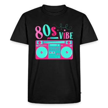 80s Vibe 80s Decade 1980 Vintage 80s Party - Men's Premium Organic T-Shirt - black - Front - Nico (187cm)