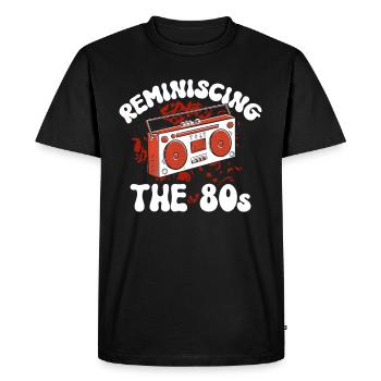Souvenirs de la musique des années 80 eighties - T-shirt Premium bio Homme - noir - Devant - Nico (187cm)