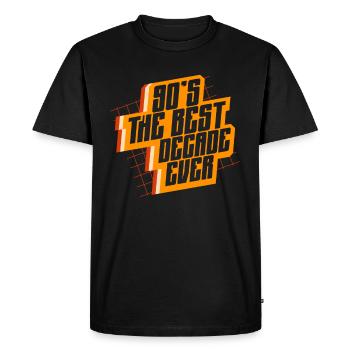 90s The best decade ever nineties - Men's Premium Organic T-Shirt - black - Front - Nico (187cm)