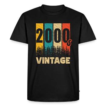 2000s vintage décennie 2000 ère millénaire rétro - T-shirt Premium bio Homme - noir - Devant - Nico (187cm)